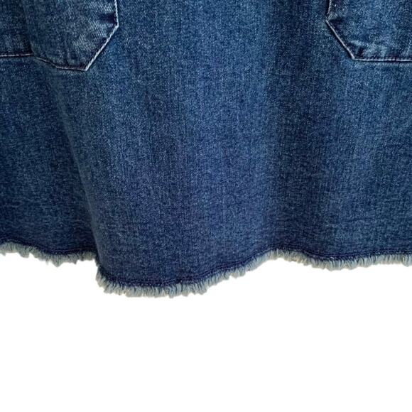 Nanette Women's Sz M Indigo Jean Embordered Dress Fringe Hem NWT - Picture 6 of 12